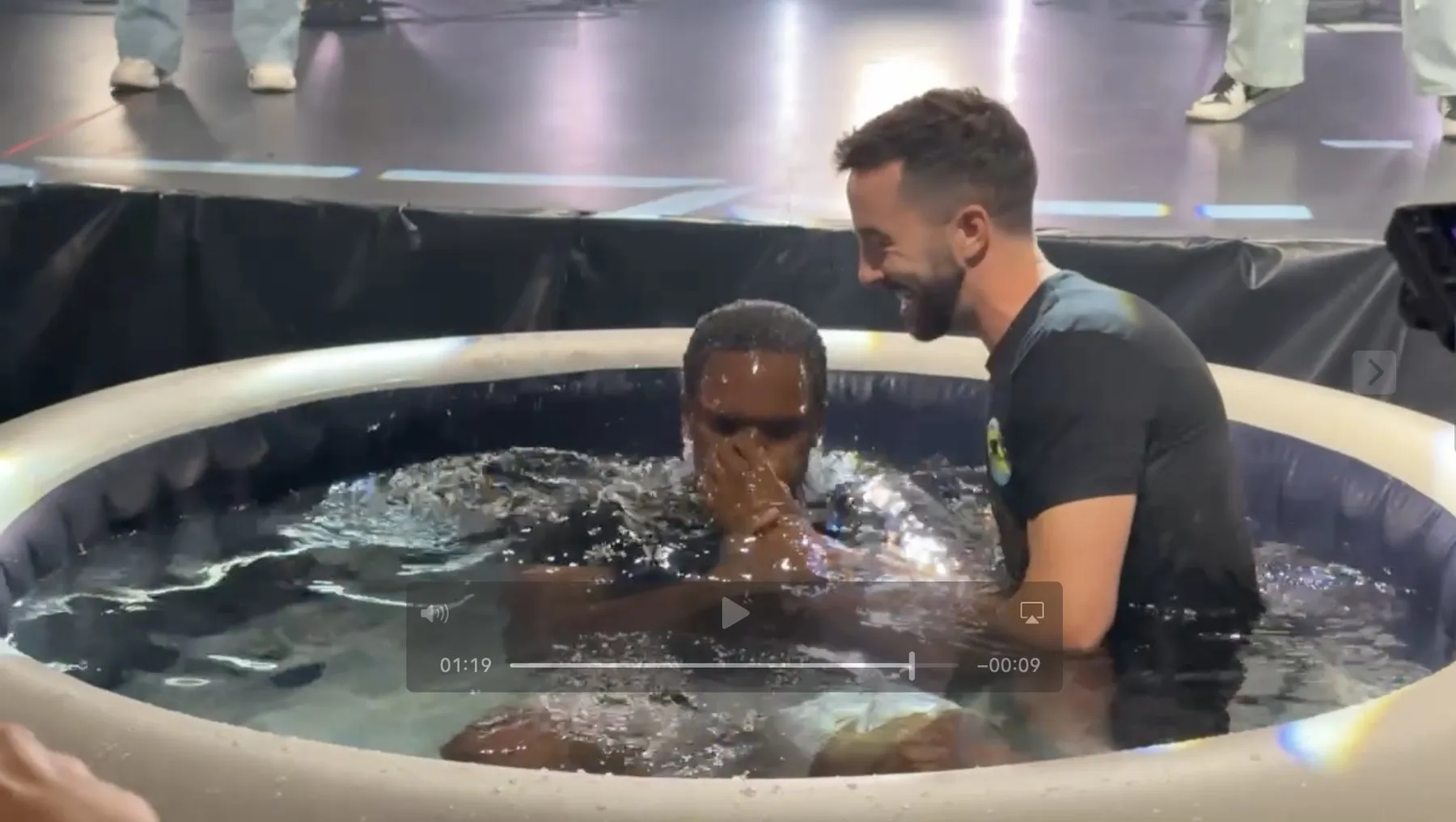 James during his baptism