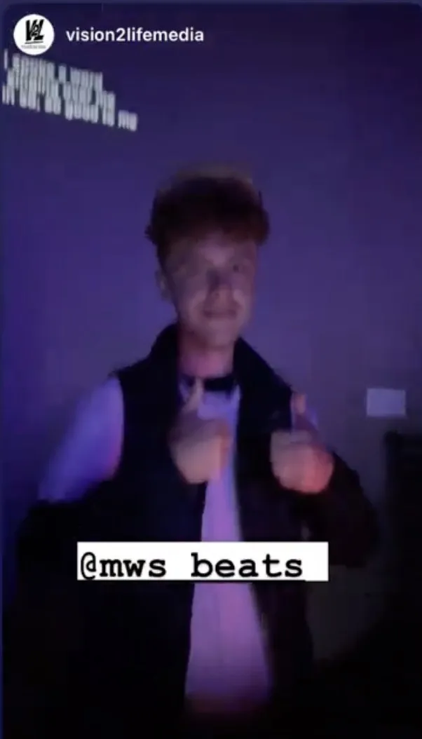 Matthew’s Instagram story promoting his beats