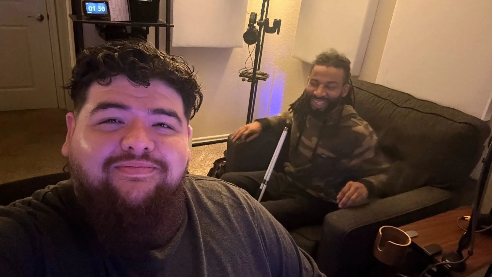 Jonathan and Marvin on the couch at the studio