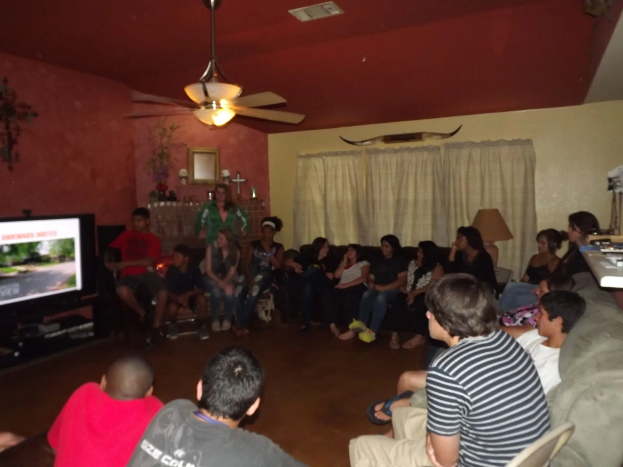 Young Rebels watching a presentation